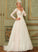 Ball-Gown/Princess Sweep Train Wedding Maliyah Tulle Wedding Dresses Lace V-neck Dress