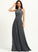 Neckline Ruffle Silhouette Floor-Length A-Line Fabric Sequins Beading Embellishment Halter Length Dahlia