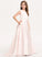 Lace Sweep Bow(s) With Lydia Junior Bridesmaid Dresses Neck Scoop A-Line Pockets Satin Train