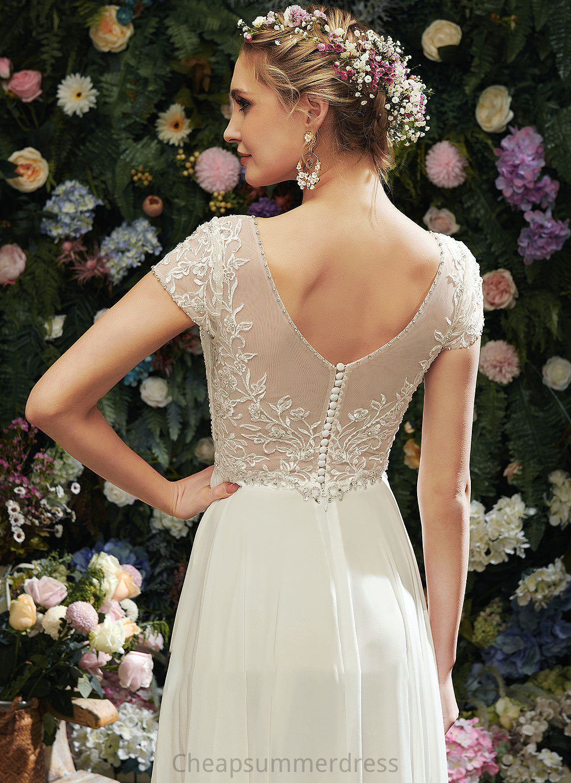 Sequins A-Line Lace Floor-Length Shyanne Dress Wedding Dresses Beading With V-neck Wedding