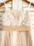 Bow(s) Knee-Length Junior Bridesmaid Dresses Neckline Sash Tulle Kiara Square With A-Line