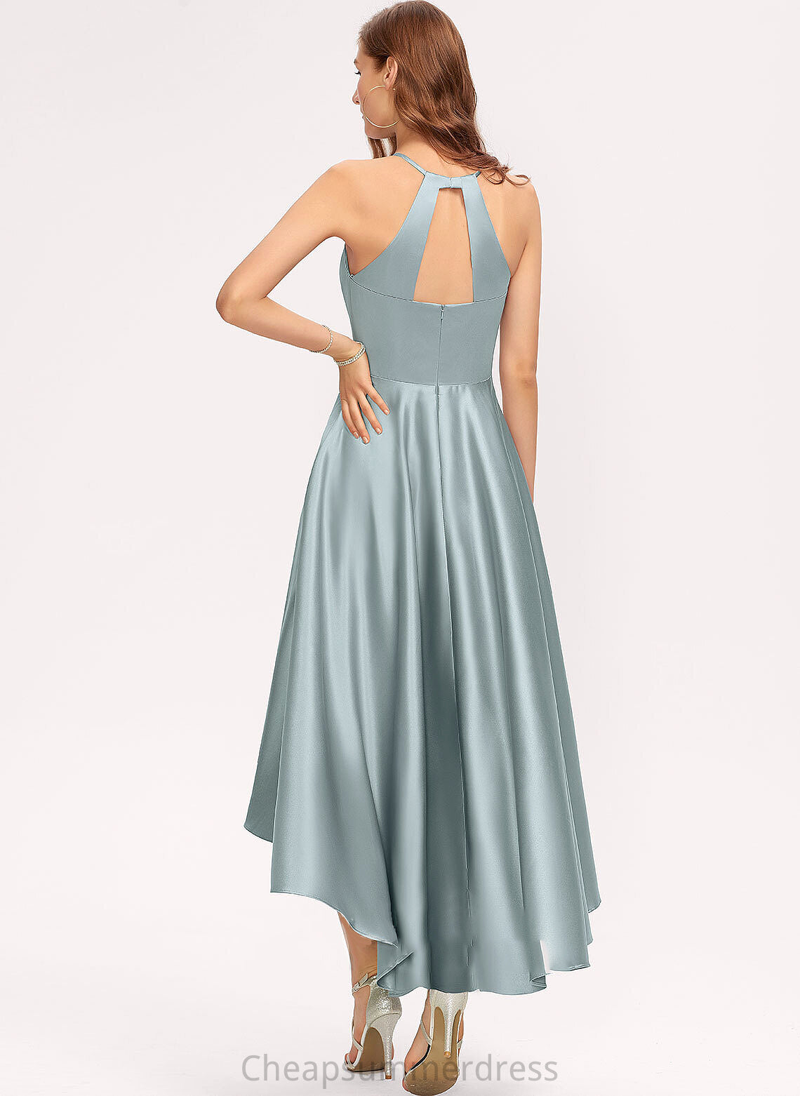 Length Neckline Pockets ScoopNeck A-Line Silhouette Fabric Embellishment Asymmetrical Nyasia Sleeveless Sequins