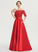 Beading Ball-Gown/Princess Pockets Jayla Satin Sequins Prom Dresses With Sweetheart Floor-Length