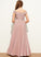 Lace Off-the-Shoulder Chiffon A-Line Madalyn Junior Bridesmaid Dresses Floor-Length