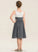 Chiffon With Flower(s) Scoop Neck A-Line Ruffle Knee-Length Junior Bridesmaid Dresses Layla