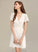 A-Line Embellishment Short/Mini V-neck Ruffle Silhouette Length Neckline Fabric Cailyn A-Line/Princess Natural Waist