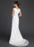 Scoop Ruffle Wedding Wedding Dresses Neck Beading Karen Train Court Lace Dress With Sheath/Column