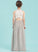 Scoop Chiffon Neck Junior Bridesmaid Dresses Taniyah Floor-Length A-Line