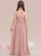 Giuliana Chiffon Neck Scoop Floor-Length A-Line Ruffle Junior Bridesmaid Dresses With
