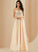 V-neck With Floor-Length A-Line Satin Prom Dresses Kayley Lace