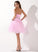 A-Line/Princess Tulle Sweetheart Prom Dresses Sequins With Lilianna Beading Short/Mini