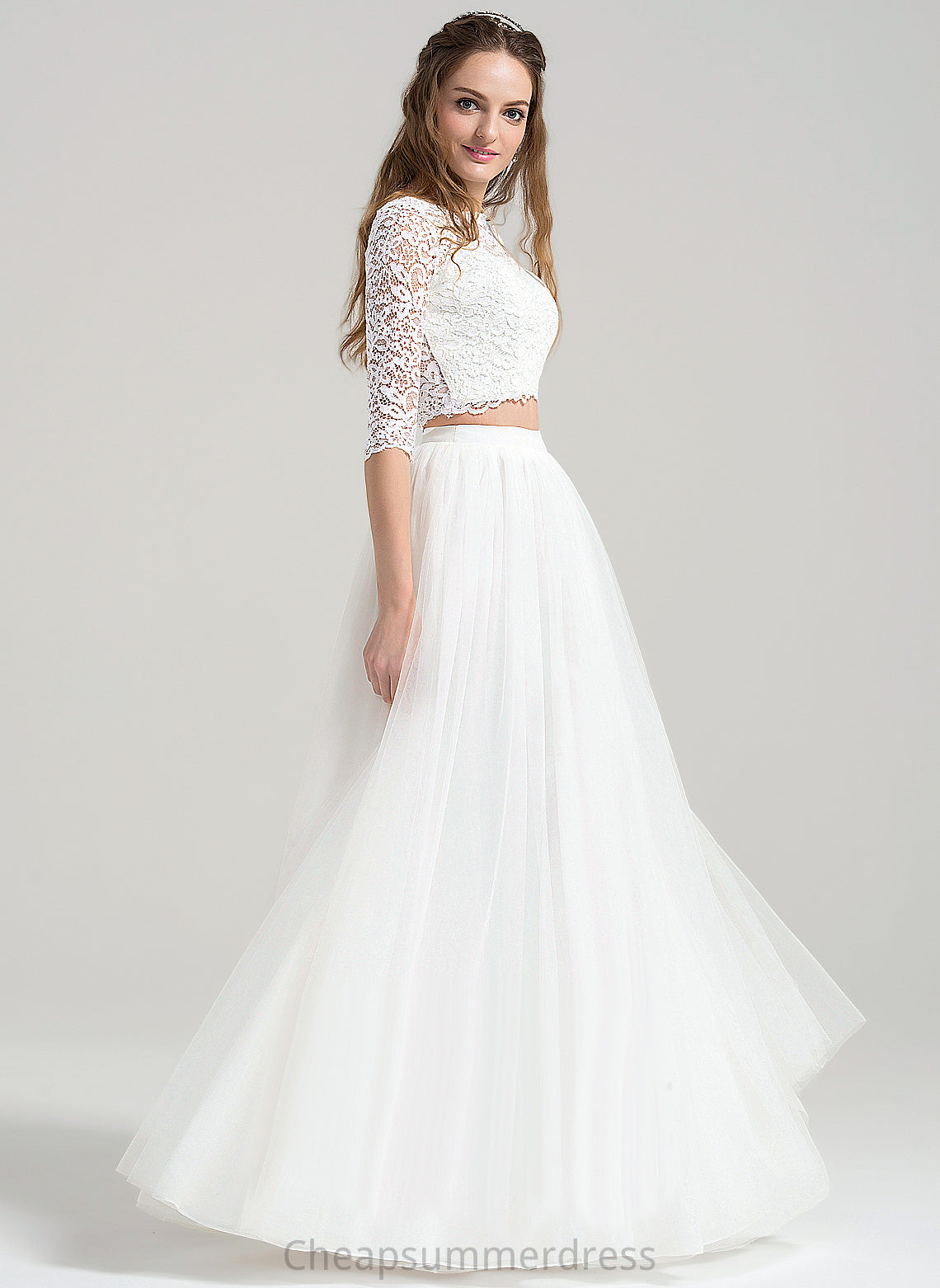 Tulle Lace Dress A-Line Wedding Anya Floor-Length Wedding Dresses