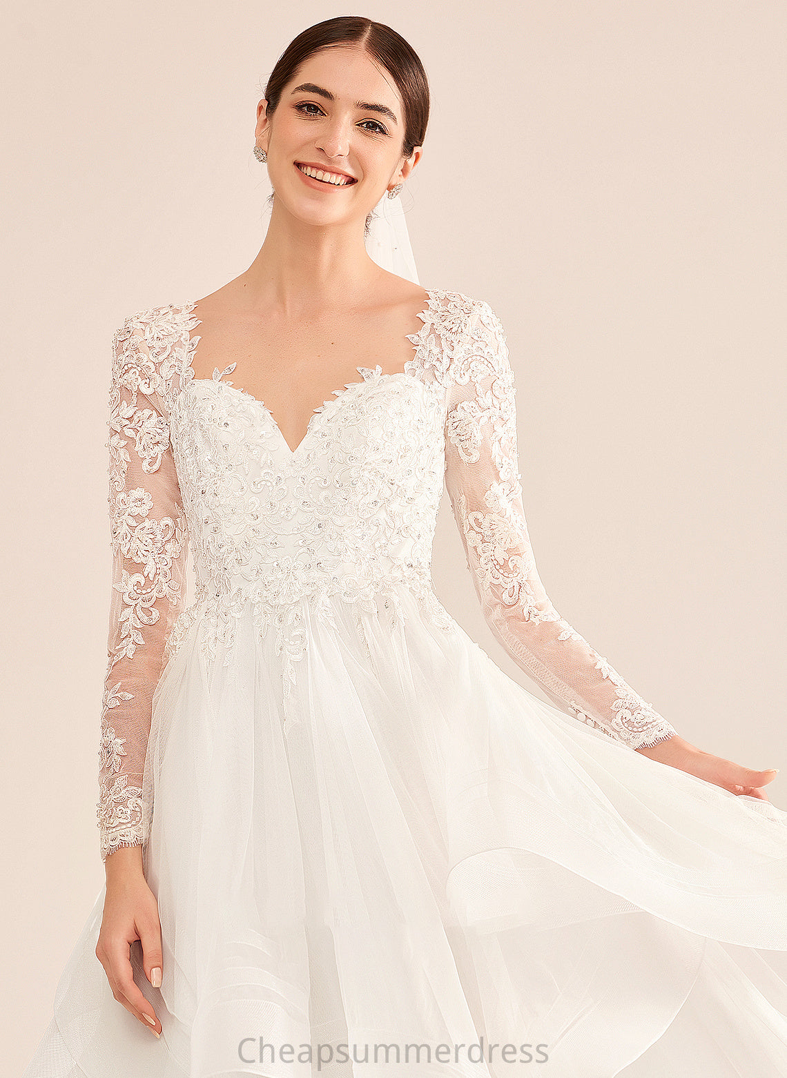 Sequins Dress Maryjane Wedding Ball-Gown/Princess With Beading Floor-Length Wedding Dresses V-neck