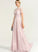Neck A-Line Sequins High Hailey With Floor-Length Prom Dresses Chiffon