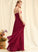 V-neck Neckline Fabric Embellishment Ruffle A-Line Silhouette Floor-Length Length Paris A-Line/Princess Floor Length