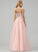 Tulle Lace Faith Sequins With Prom Dresses Beading Floor-Length Neck Scoop Ball-Gown/Princess