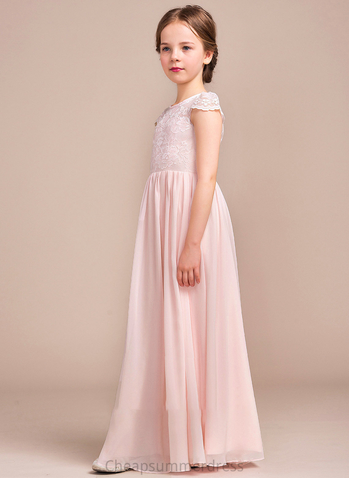 Desiree Junior Bridesmaid Dresses A-LineScoopNeckFloor-LengthChiffonLaceJuniorBridesmaidDress#81155