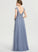 Prom Dresses V-neck Sequins Floor-Length Split Esther With A-Line Tulle Front
