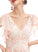 Silhouette Length A-Line Floor-Length V-neck Fabric Neckline Ruffle Embellishment Savannah Short Sleeves V-Neck