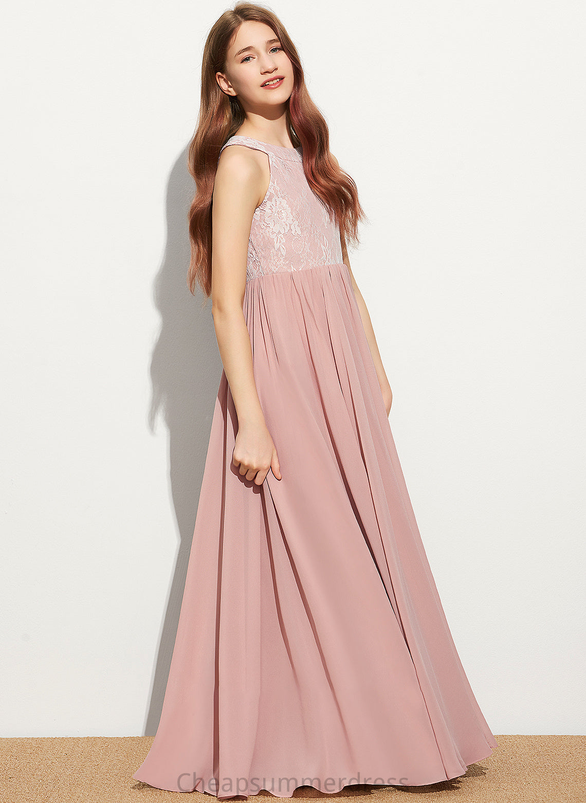 Neck A-Line Roselyn Chiffon Sequins With Junior Bridesmaid Dresses Scoop Lace Floor-Length