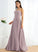 SplitFront Neckline Strapless Embellishment Fabric Length Floor-Length Silhouette A-Line Violet Natural Waist A-Line/Princess