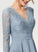 A-Line Fabric Lace Sleeve Neckline Knee-Length Length V-neck Silhouette Haley Sleeveless Floor Length