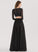 Split A-Line Prom Dresses Chiffon Floor-Length Front Valerie Neck Scoop With