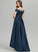 Pockets Sequins Asymmetrical Ball-Gown/Princess Satin Scoop With Neck Rhianna Prom Dresses