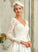 Asymmetrical Lace Dress V-neck Satin A-Line Wedding Ella Wedding Dresses