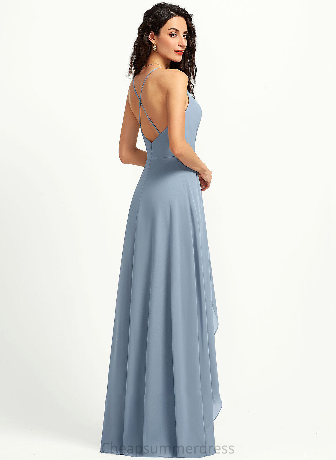 Patience A-Line V-neck Prom Dresses Asymmetrical