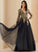 Ball-Gown/Princess Tulle Prom Dresses Sequins Alivia Train Lace Sweep With V-neck