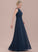 A-Line Floor-Length Neckline ScoopNeck Silhouette Length Ruffle Embellishment Fabric Madeline Spaghetti Staps A-Line/Princess