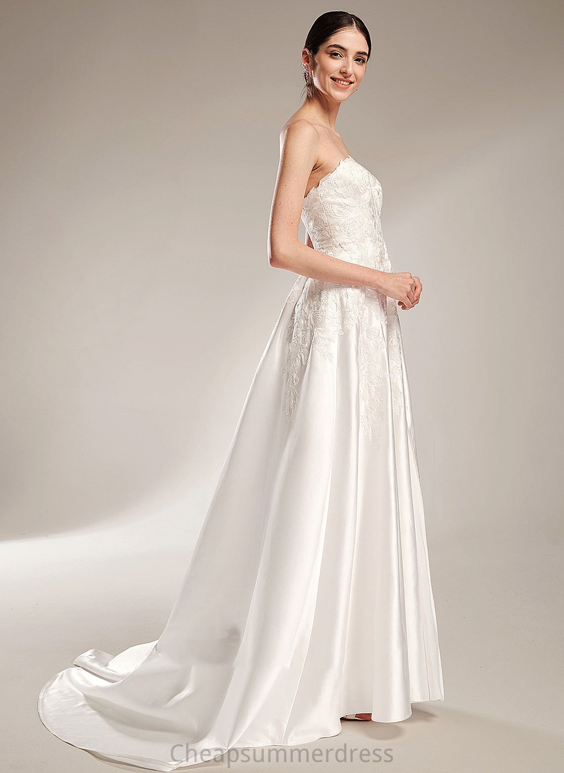 Karley Sweetheart Dress Chapel Train Wedding Dresses Ball-Gown/Princess With Wedding Split Front