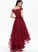 Off-the-Shoulder Tulle Sequins Wedding Dresses Bow(s) With Dress Beading Asymmetrical Wedding Jadyn Ball-Gown/Princess