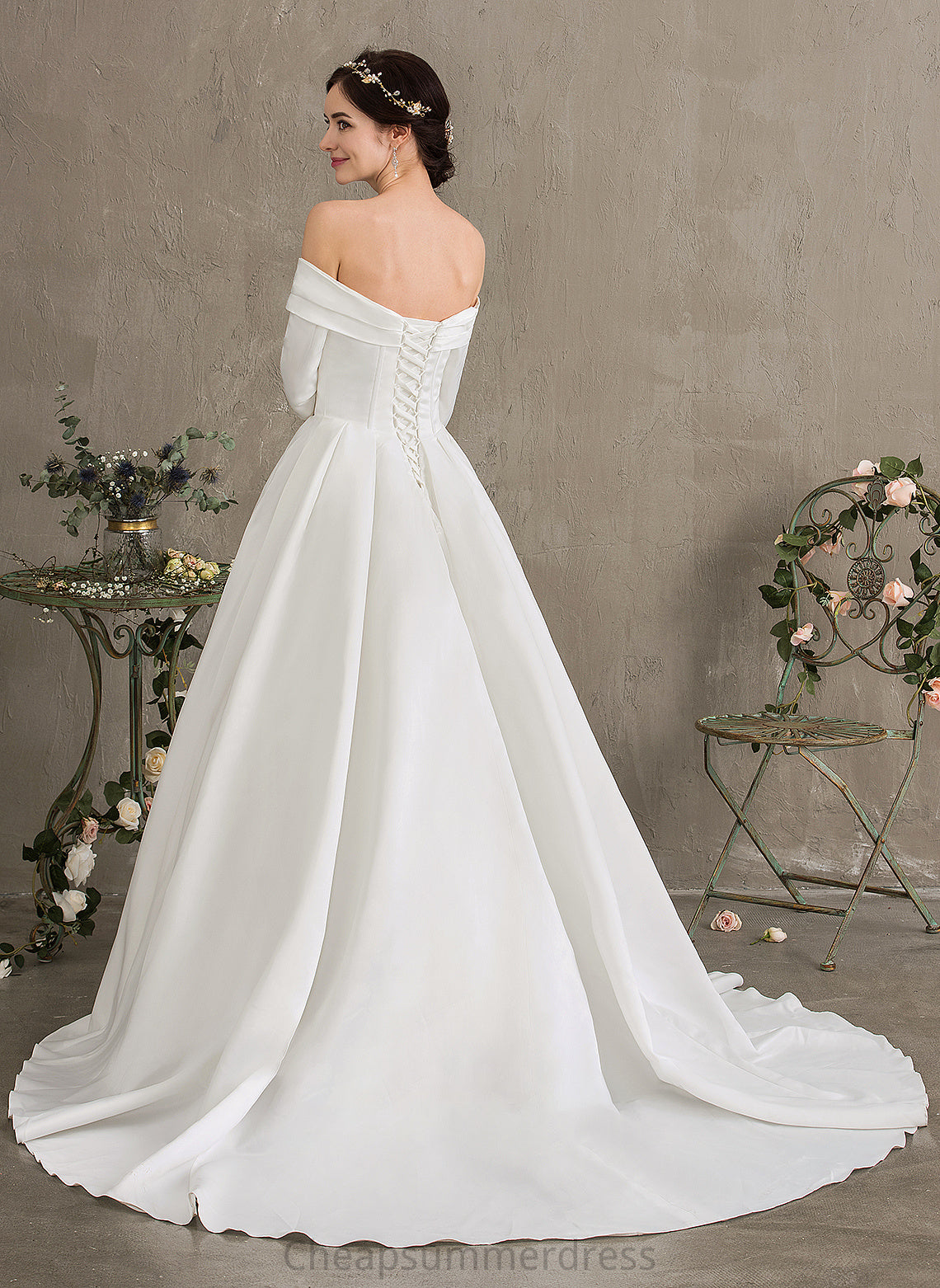 Wedding Dresses Satin Rhianna Ball-Gown/Princess Train Dress Wedding Court