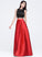Prom Dresses Neck With Scoop Pockets Ball-Gown/Princess Floor-Length Satin Marley