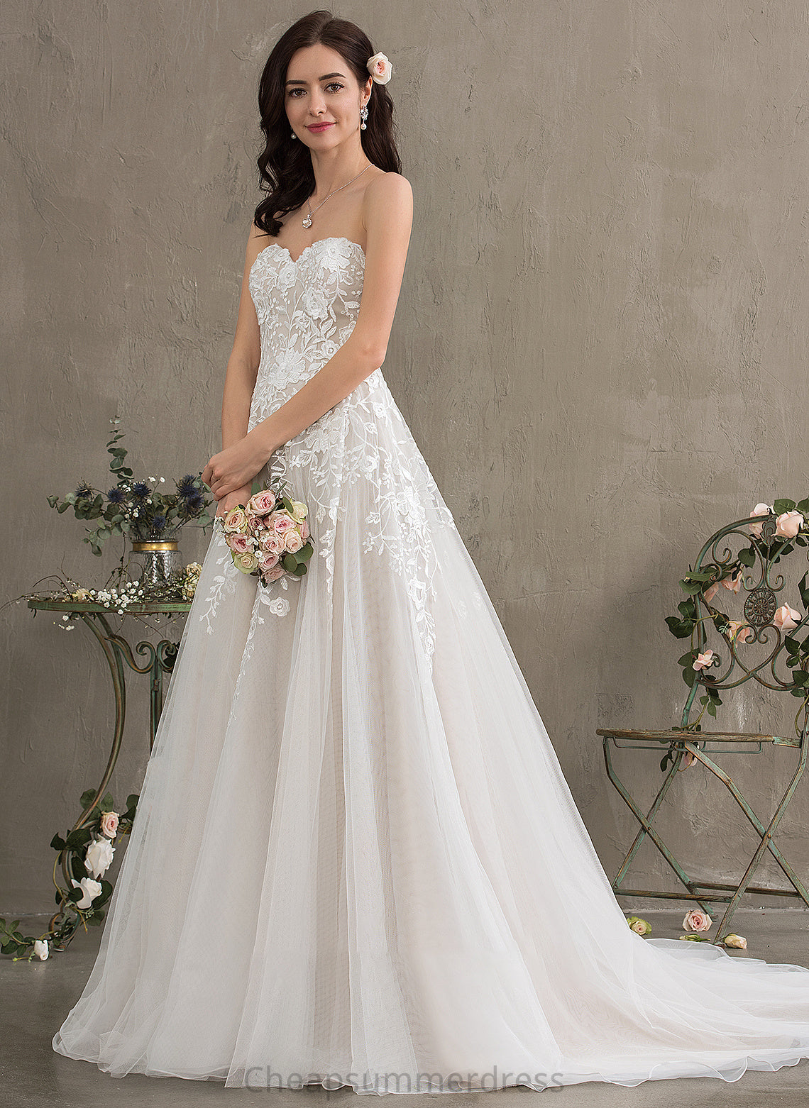 Wedding Dress Sweetheart Tulle Train Court Wedding Dresses Madisyn Ball-Gown/Princess