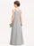 Chiffon V-neck Floor-Length Amelia Lace A-Line Junior Bridesmaid Dresses
