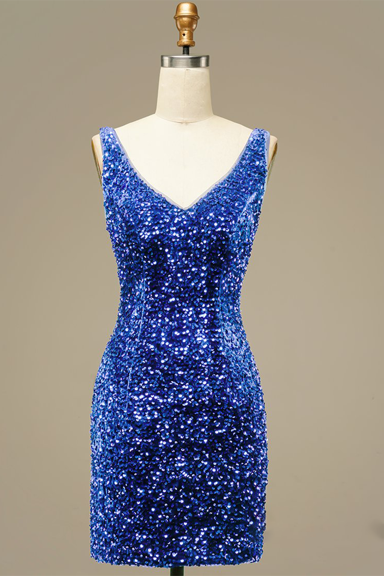 Glitter Blue Sequins Short Prom Teagan Homecoming Dresses Dress Party Dress