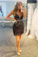 Glitter V-Neck Black Tassel Millicent Homecoming Dresses Gorgeous Party Dress