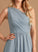 One-Shoulder Embellishment A-Line Sequins Fabric Floor-Length Lace Neckline Silhouette Length Mavis A-Line/Princess