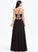 Floor-Length Prom Dresses Lace Janiah Sequins V-neck With A-Line Chiffon