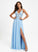 A-Line With Chiffon Floor-Length V-neck Lace Prom Dresses Jaylene