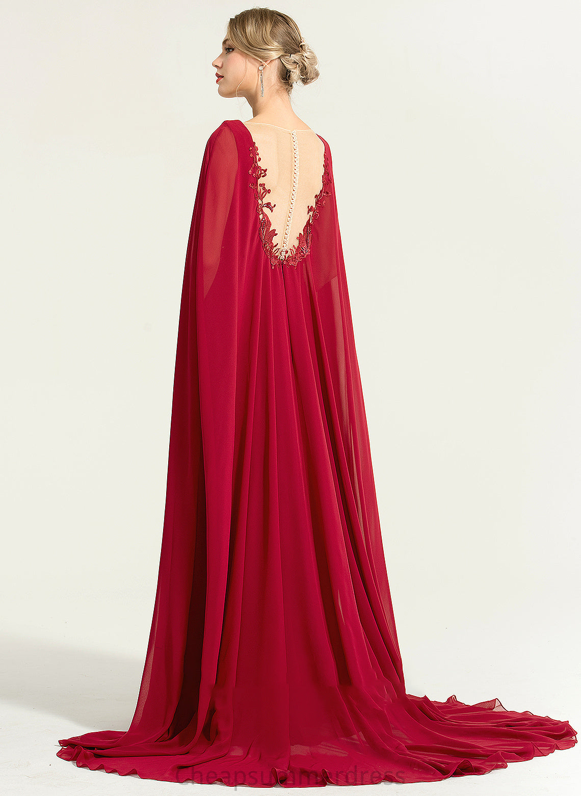 Sequins Chiffon A-Line Dress Floor-Length With Anastasia Wedding Dresses V-neck Wedding