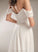 A-Line Wedding With Off-the-Shoulder Pleated Wedding Dresses Court Bailey Dress Train