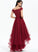 Prom Dresses Beading Brylee Bow(s) Asymmetrical Tulle Sequins With Ball-Gown/Princess Off-the-Shoulder