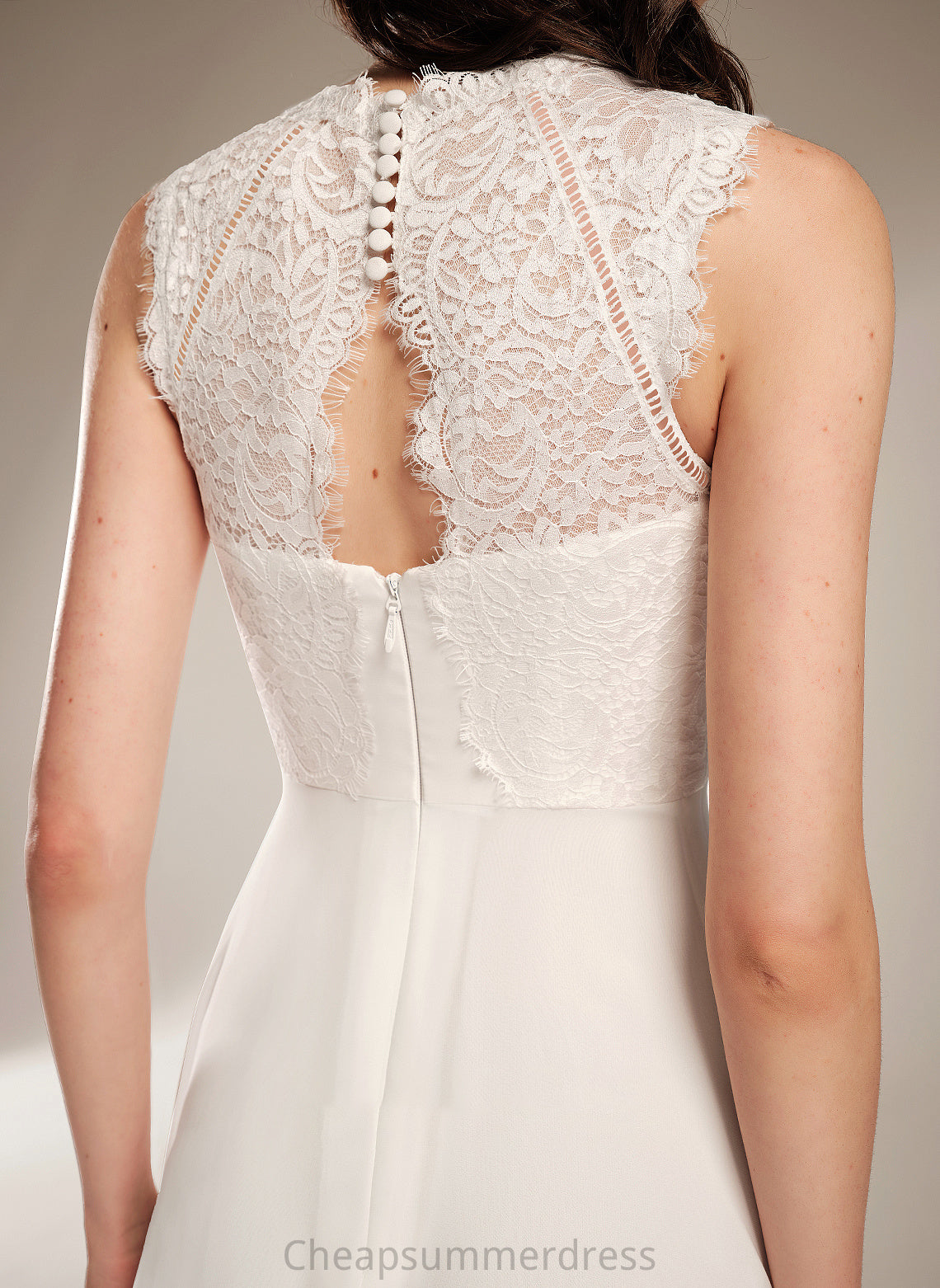Wedding Wedding Dresses Lace Elva Floor-Length A-Line Neck Scoop Dress With