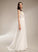 A-Line Sadie Sweep Wedding Dresses V-neck With Wedding Beading Train Dress