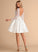 Satin Dress Linda Wedding Neck Knee-Length Scoop Lace Wedding Dresses Ball-Gown/Princess