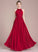 Embellishment Fabric ScoopNeck Floor-Length Neckline Silhouette A-Line Ruffle Length Rhianna Sleeveless Floor Length